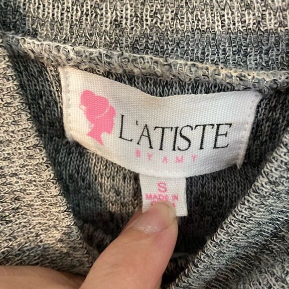 - L Atiste grey long sleeve sweater, dress size small - Picture 3 of 7